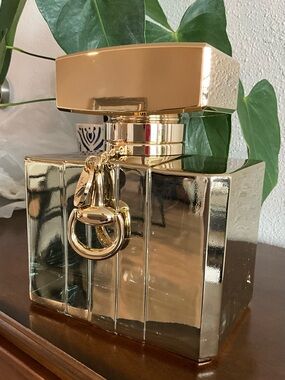 Gold Gucci Premiere EDP Giant Jumbo Factice  w Signature Horsebit Ornament Charm